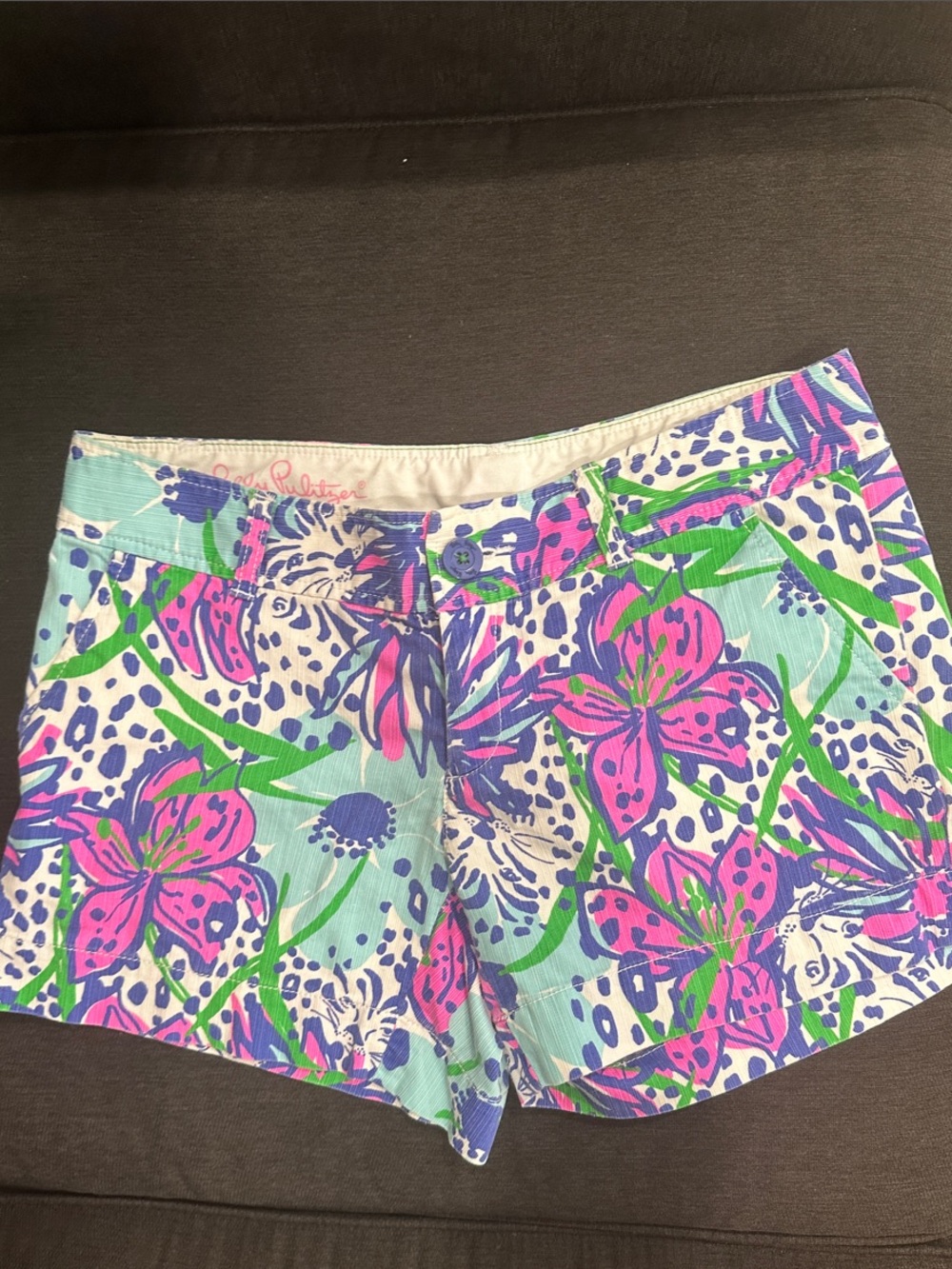 Lilly Pulitzer Teal Mint Floral Print Women’s Shorts - Picture 1 of 4